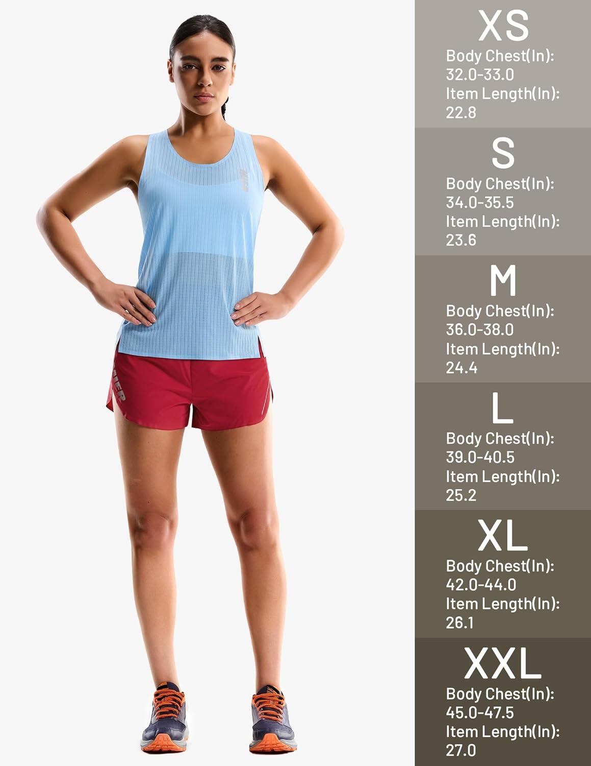 image:imageMIER Limitless Running Tank Tops Womens Seamless Quick Dry Marathon Racing Singlets Ultra LightweightLight Blue