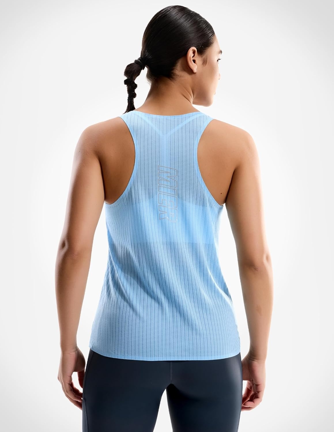 image:imageMIER Limitless Running Tank Tops Womens Seamless Quick Dry Marathon Racing Singlets Ultra LightweightLight Blue