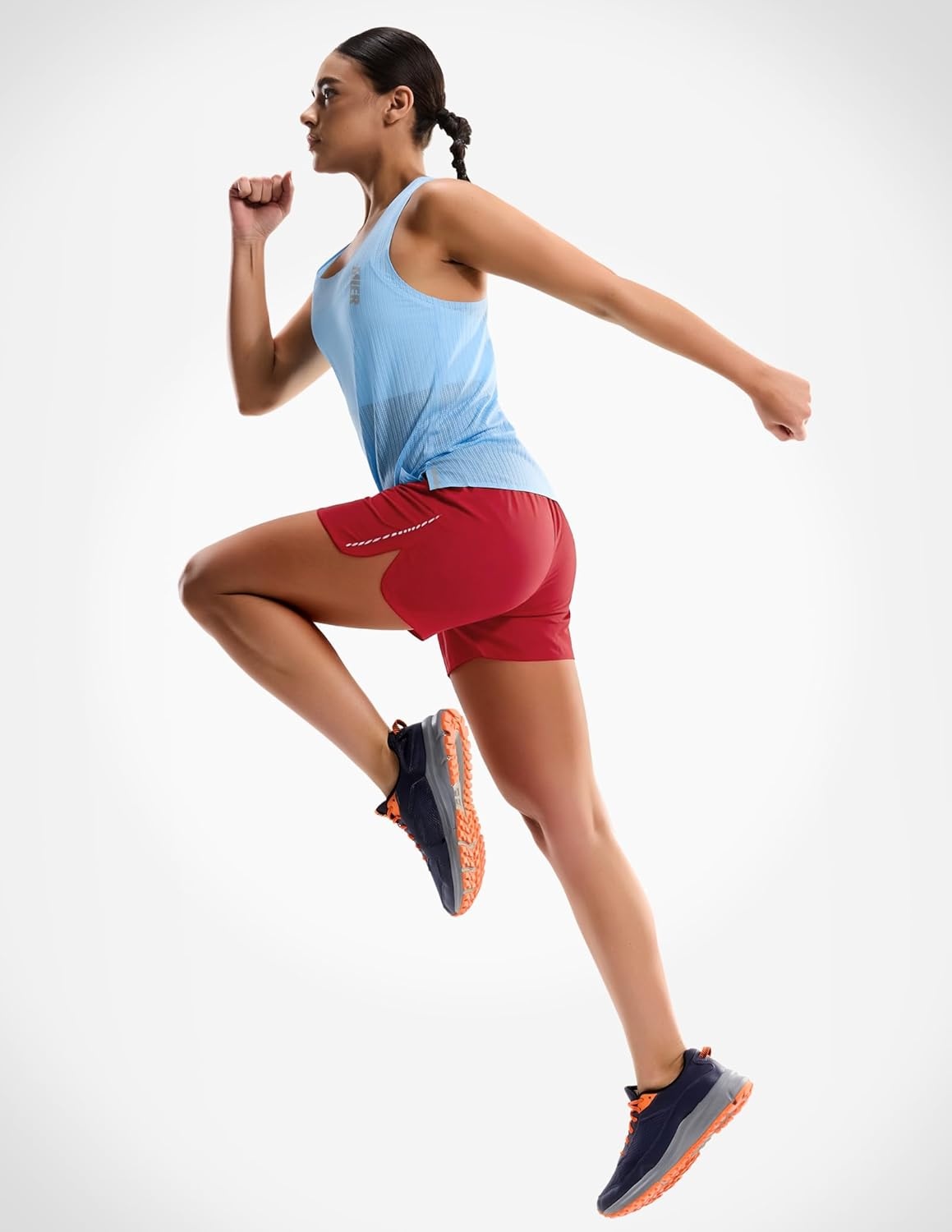 image:imageMIER Limitless Running Tank Tops Womens Seamless Quick Dry Marathon Racing Singlets Ultra LightweightLight Blue