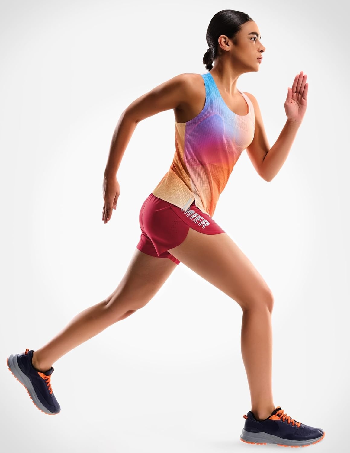 image:imageMIER Limitless Running Tank Tops Womens Seamless Quick Dry Marathon Racing Singlets Ultra LightweightRainbow Clouds