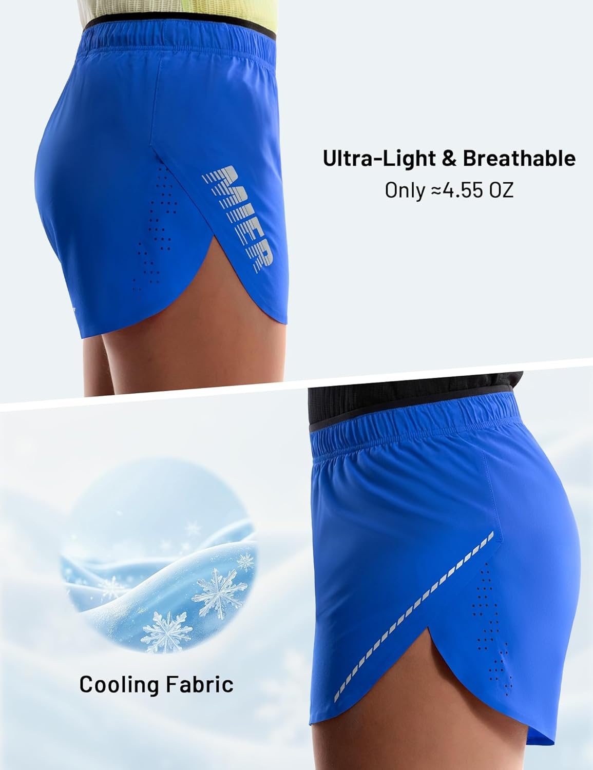 image:imageMIER Limitless Womens 25 Running Shorts Dry Fit Marathon Racing Split Shorts with Zipper Pocket BriefLinedRoyal Blue