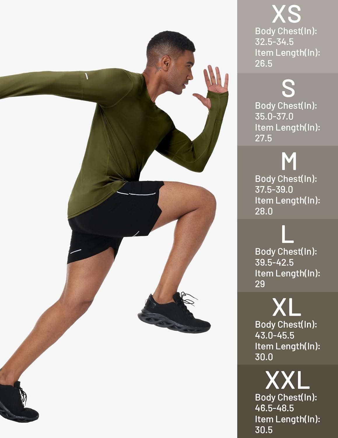 image:imageMIER Long Sleeve Shirts for Men UPF 50 UV Sun Protection Quick Dry Tee Shirt for Running Athletic Workout Gym FishingArmy Green