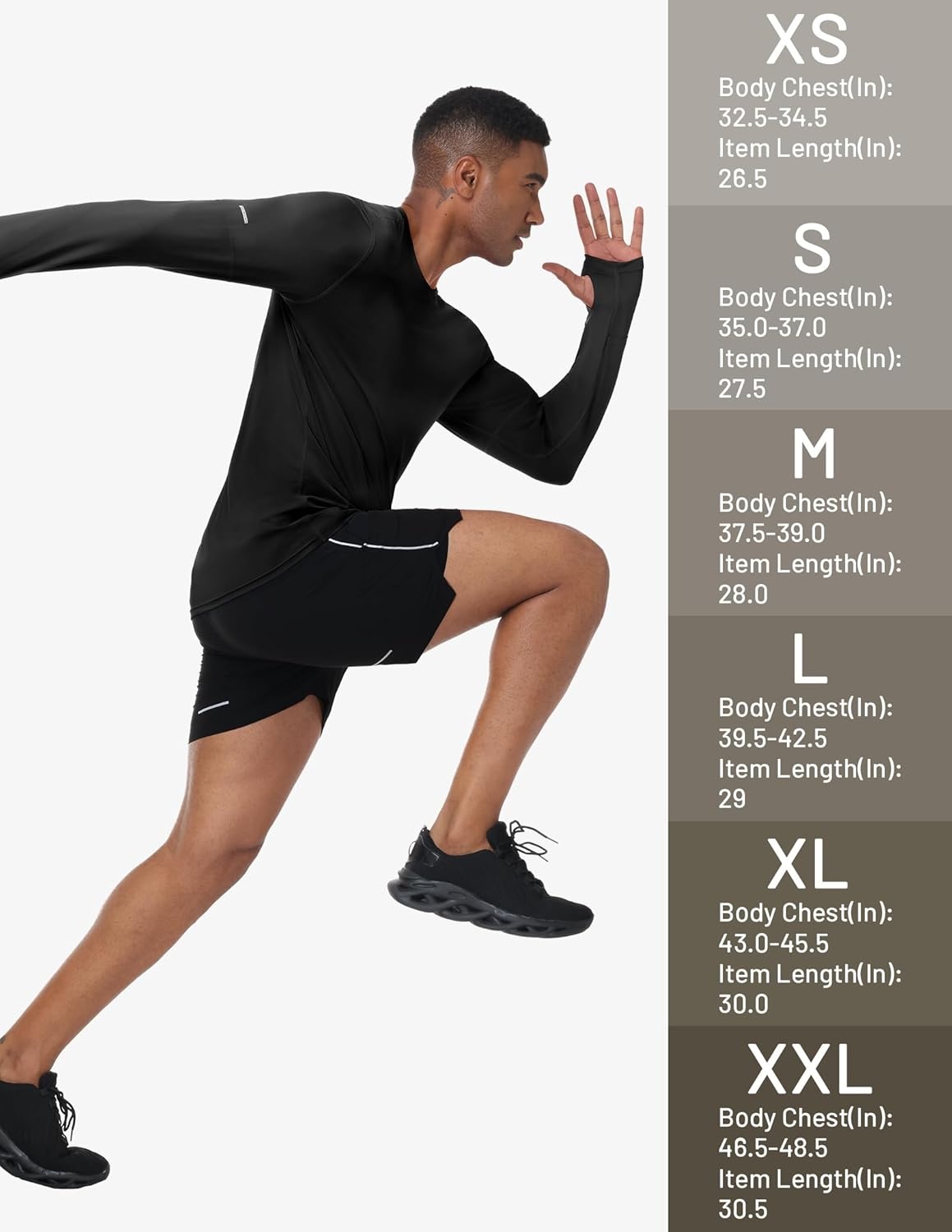 image:imageMIER Long Sleeve Shirts for Men UPF 50 UV Sun Protection Quick Dry Tee Shirt for Running Athletic Workout Gym FishingBlack