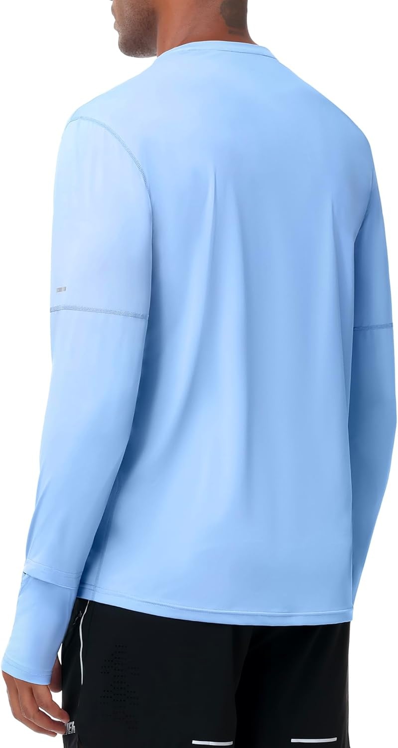 image:imageMIER Long Sleeve Shirts for Men UPF 50 UV Sun Protection Quick Dry Tee Shirt for Running Athletic Workout Gym FishingLight Blue