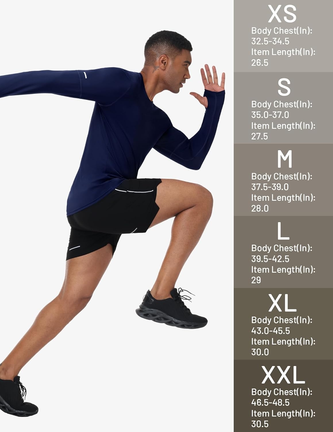 image:imageMIER Long Sleeve Shirts for Men UPF 50 UV Sun Protection Quick Dry Tee Shirt for Running Athletic Workout Gym FishingNavy