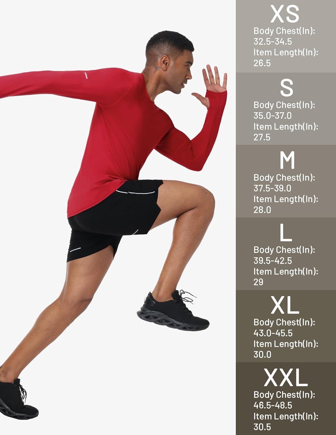image:imageMIER Long Sleeve Shirts for Men UPF 50 UV Sun Protection Quick Dry Tee Shirt for Running Athletic Workout Gym FishingRed
