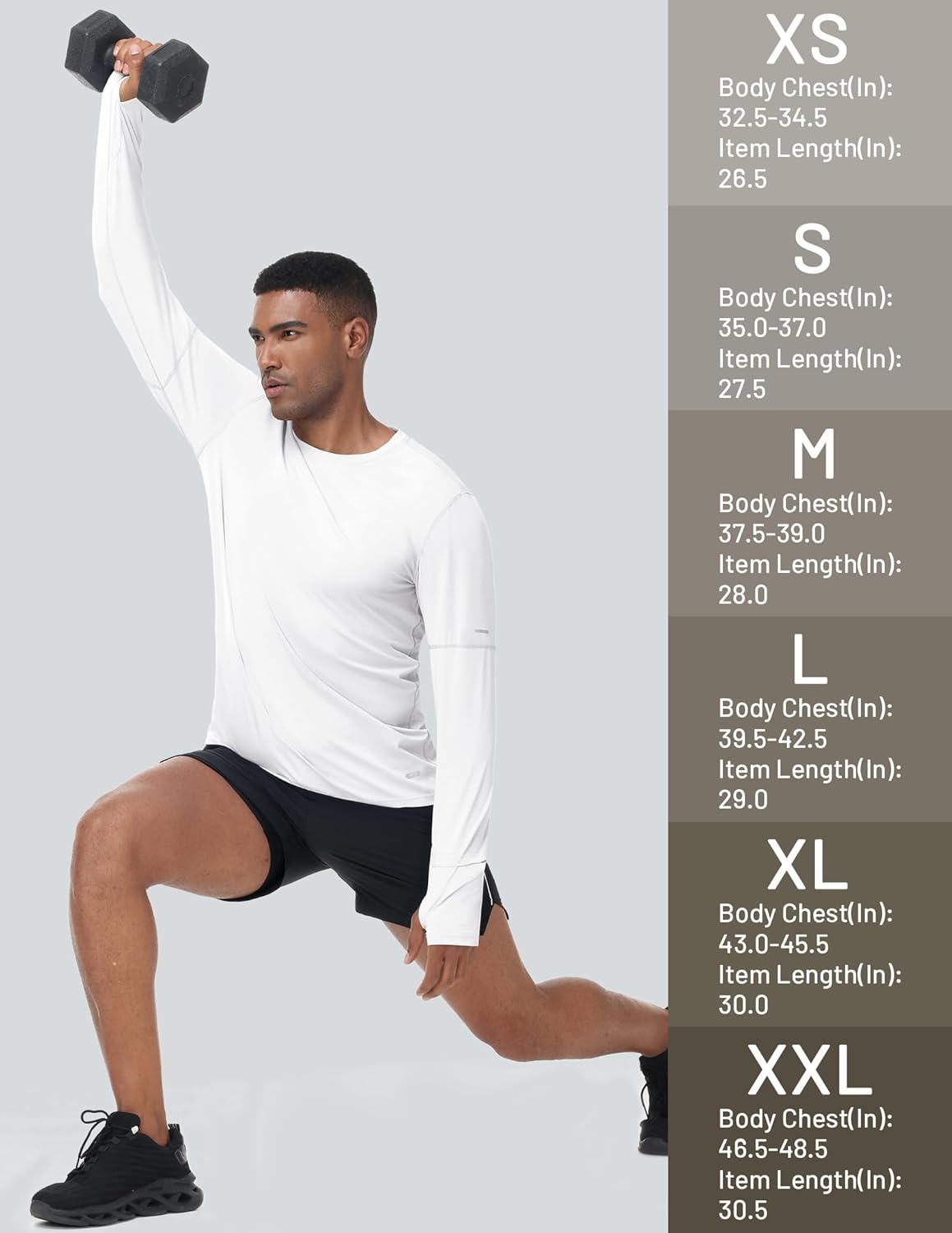 image:imageMIER Long Sleeve Shirts for Men UPF 50 UV Sun Protection Quick Dry Tee Shirt for Running Athletic Workout Gym FishingWhite