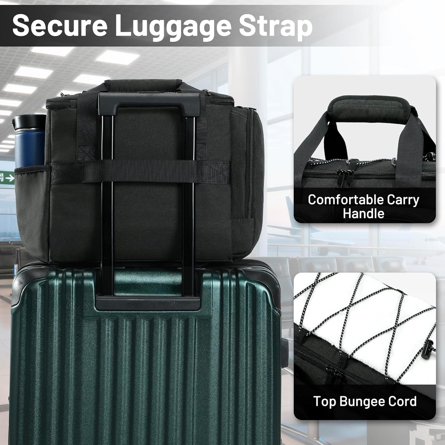 image:imageMIER Lunch Box for Men Heavy Duty Insulated Lunch Bag 20 Cans Large Leakproof Soft Cooler Bags with Multiple Pockets for Picnic Work Travel Army GreenDark Grey