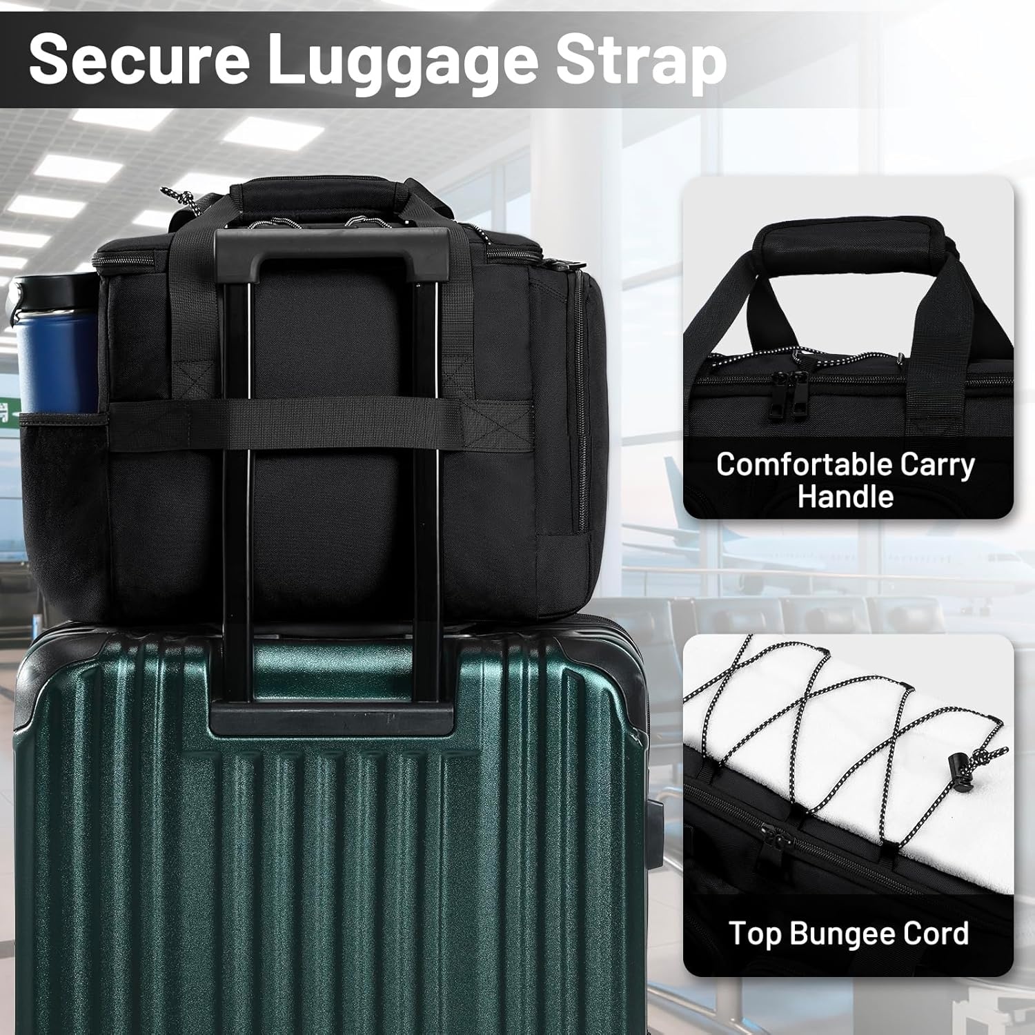 image:imageMIER Lunch Box for Men Heavy Duty Insulated Lunch Bag 20 Cans Large Leakproof Soft Cooler Bags with Multiple Pockets for Picnic Work Travel Army GreenBlack