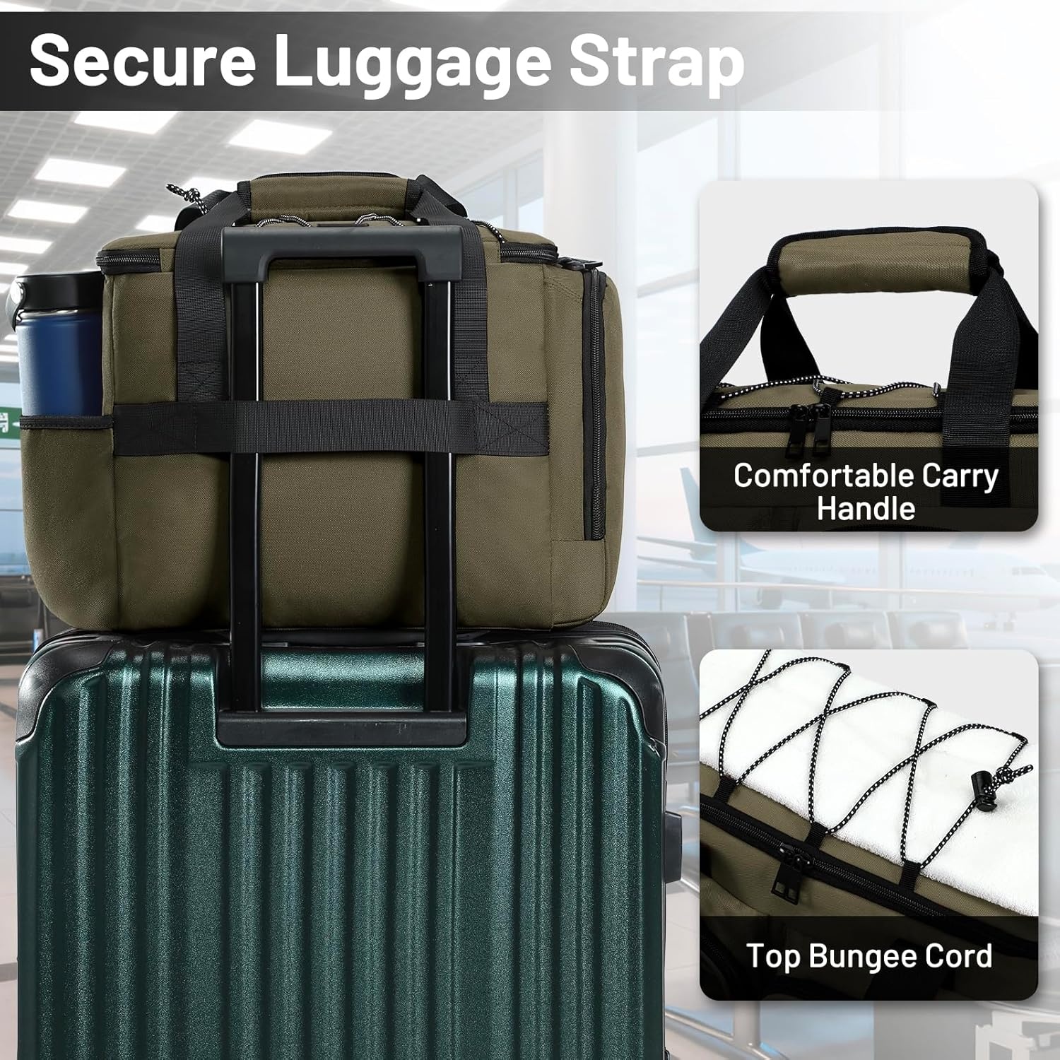image:imageMIER Lunch Box for Men Heavy Duty Insulated Lunch Bag 20 Cans Large Leakproof Soft Cooler Bags with Multiple Pockets for Picnic Work Travel Army GreenArmy Green