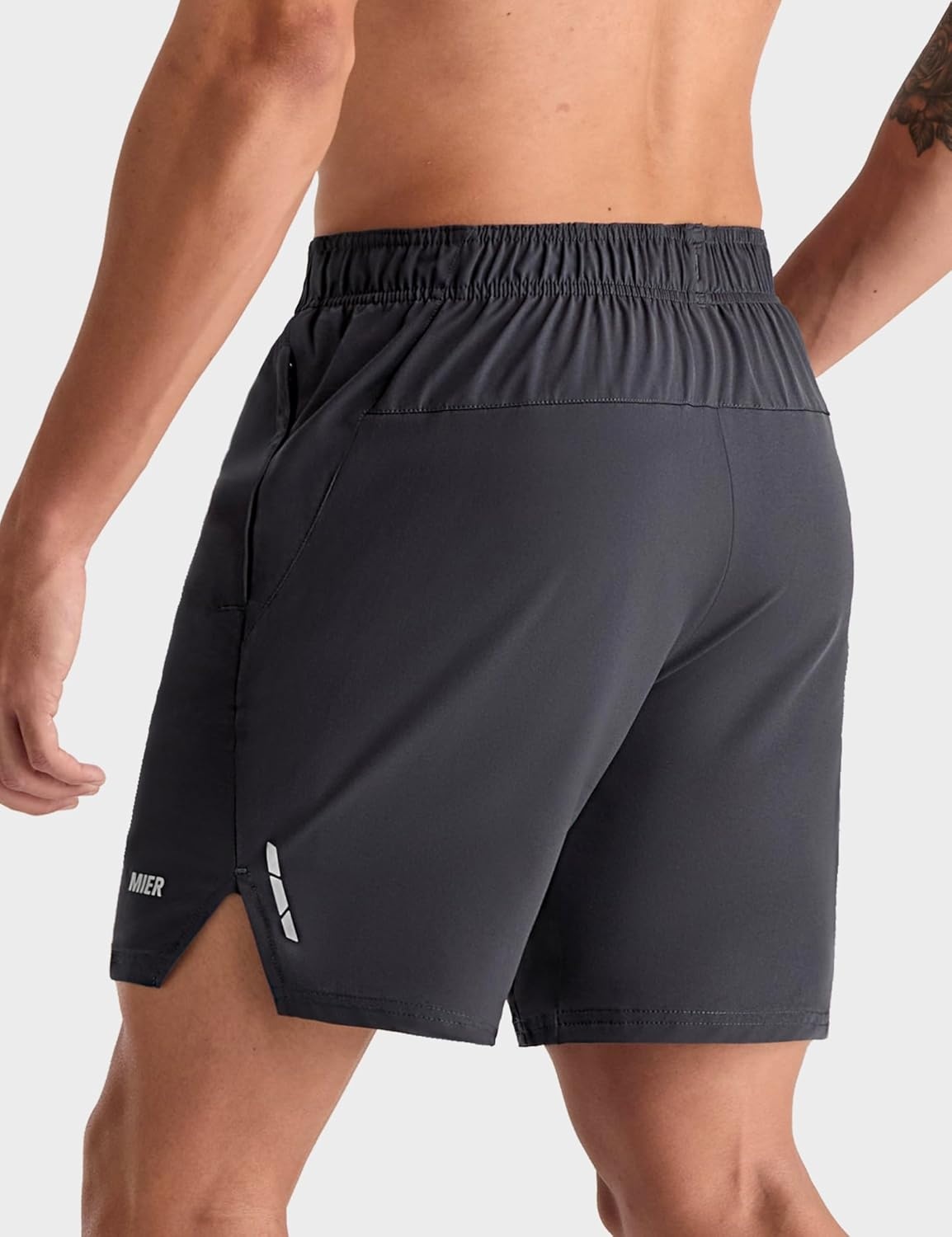 image:imageMIER Mens 2 in 1 Running Shorts 7 Workout Gym Athletic Shorts for Men Quick Dry Lightweight with Pockets for TrainingDark Grey
