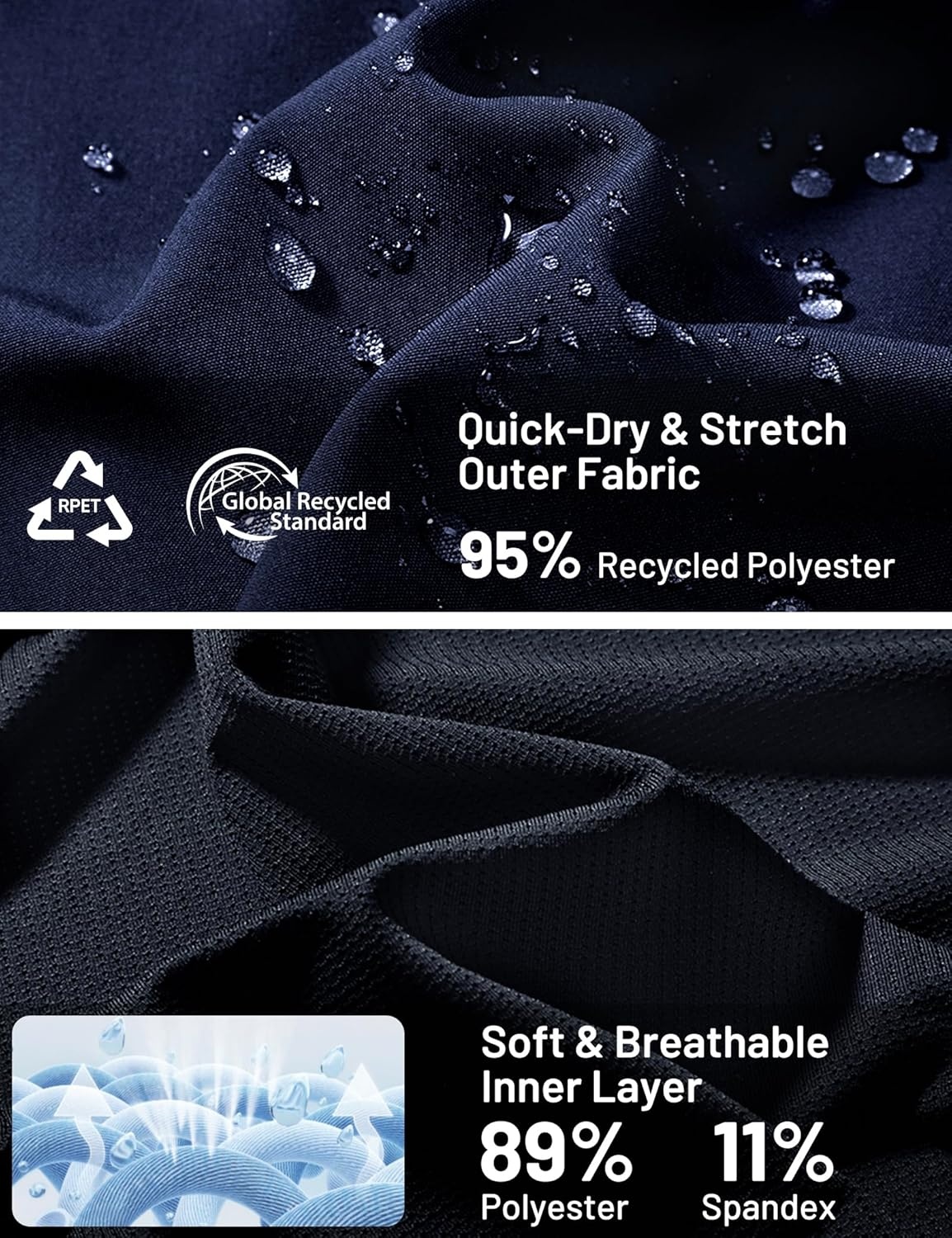 image:imageMIER Mens 2 in 1 Running Shorts 7 Workout Gym Athletic Shorts for Men Quick Dry Lightweight with Pockets for TrainingNavy