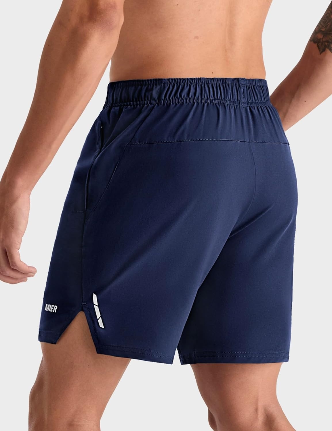 image:imageMIER Mens 2 in 1 Running Shorts 7 Workout Gym Athletic Shorts for Men Quick Dry Lightweight with Pockets for TrainingNavy