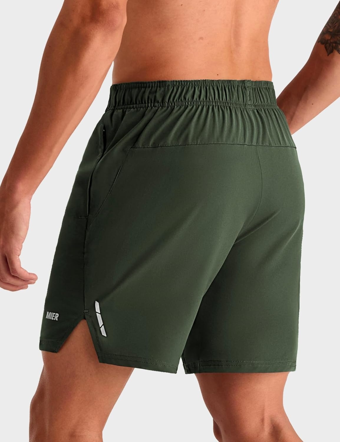 image:imageMIER Mens 2 in 1 Running Shorts 7 Workout Gym Athletic Shorts for Men Quick Dry Lightweight with Pockets for TrainingOlive Green