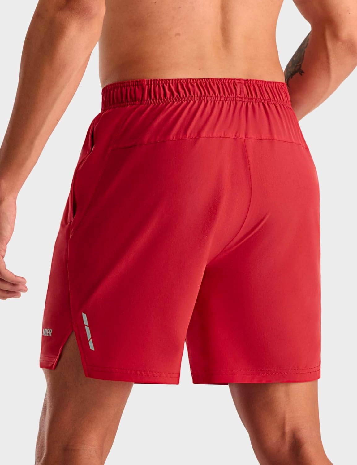 image:imageMIER Mens 2 in 1 Running Shorts 7 Workout Gym Athletic Shorts for Men Quick Dry Lightweight with Pockets for TrainingRed