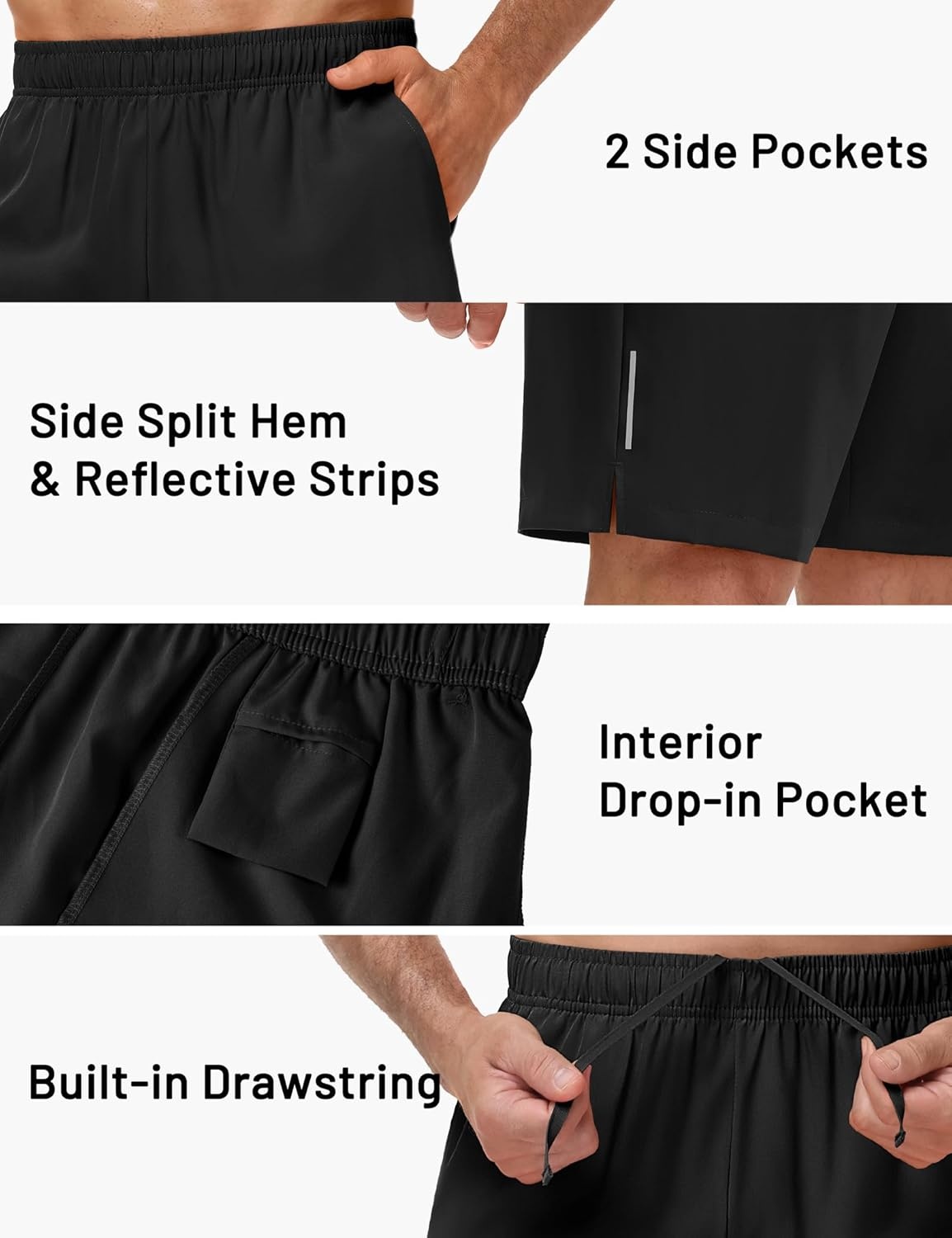 image:imageMIER Mens 3 Pack Athletic Running Shorts 7 Inch Quick Dry Lightweight Gym Workout Training Shorts with Pockets No LinerBlackDark GreyLight Grey