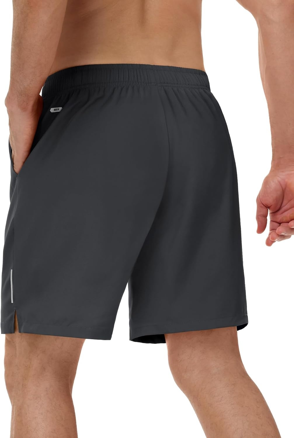 image:imageMIER Mens 3 Pack Athletic Running Shorts 7 Inch Quick Dry Lightweight Gym Workout Training Shorts with Pockets No LinerBlackDark GreyRed