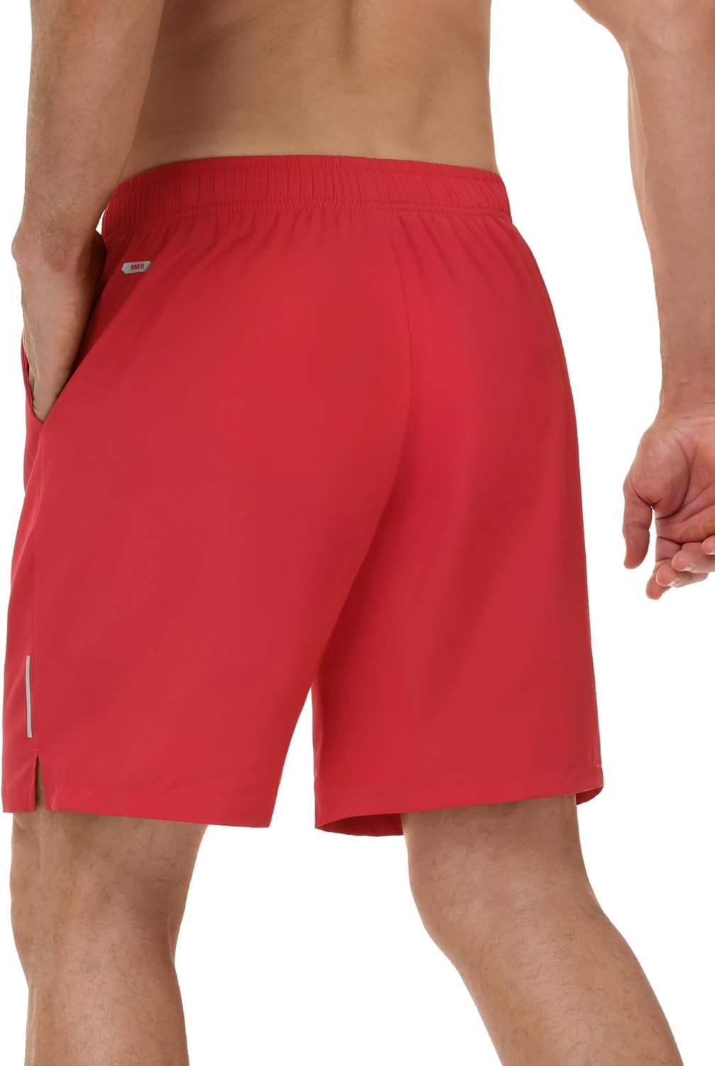 image:imageMIER Mens 3 Pack Athletic Running Shorts 7 Inch Quick Dry Lightweight Gym Workout Training Shorts with Pockets No LinerBlackLight GreyRed