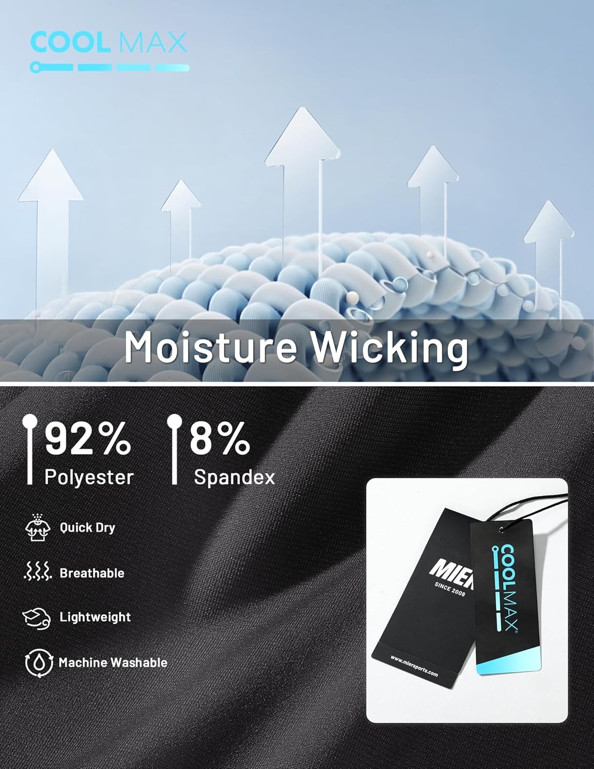 image:imageMIER Mens Dry Fit Running T Shirts Moisture Wicking COOL MAX Short Sleeve Workout Athletic Gym Sports Tee Shirts for MenBlack