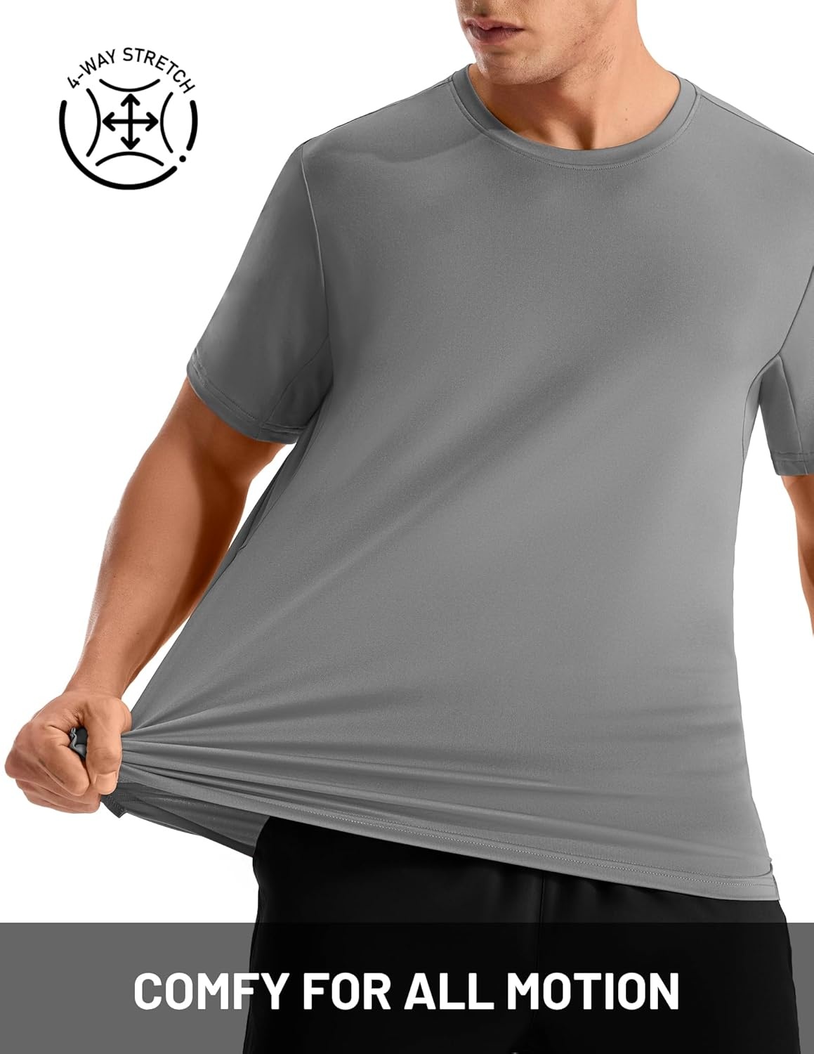 image:imageMIER Mens Dry Fit Running T Shirts Moisture Wicking COOL MAX Short Sleeve Workout Athletic Gym Sports Tee Shirts for MenDark Grey