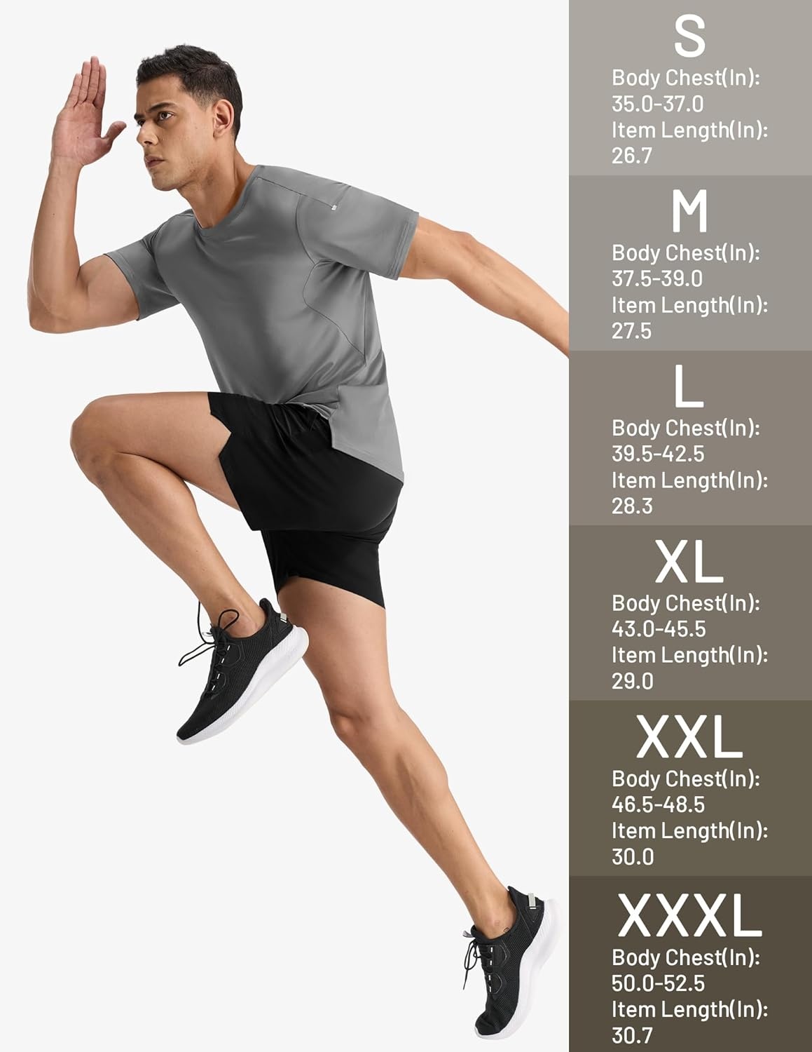 image:imageMIER Mens Dry Fit Running T Shirts Moisture Wicking COOL MAX Short Sleeve Workout Athletic Gym Sports Tee Shirts for MenDark Grey