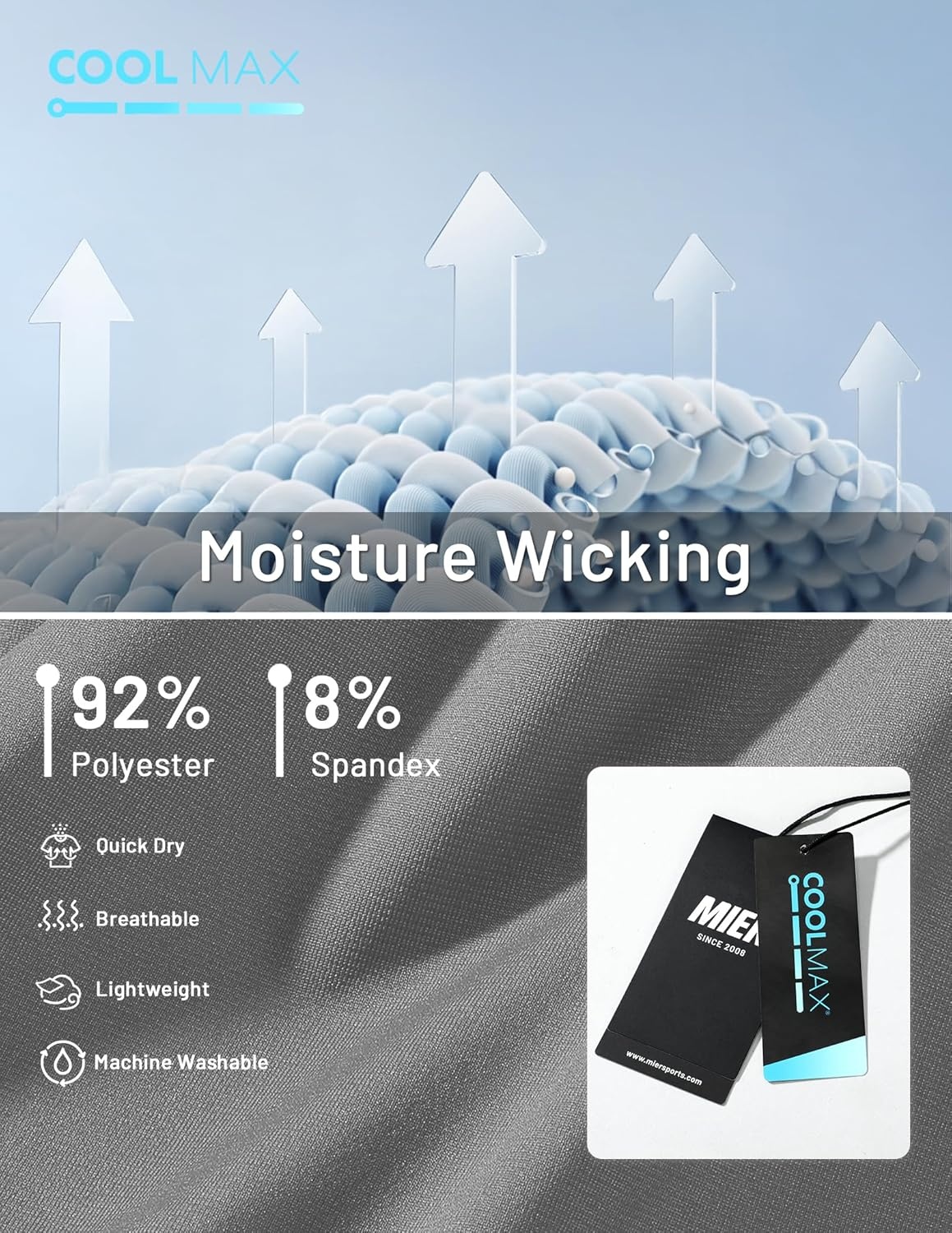 image:imageMIER Mens Dry Fit Running T Shirts Moisture Wicking COOL MAX Short Sleeve Workout Athletic Gym Sports Tee Shirts for MenDark Grey