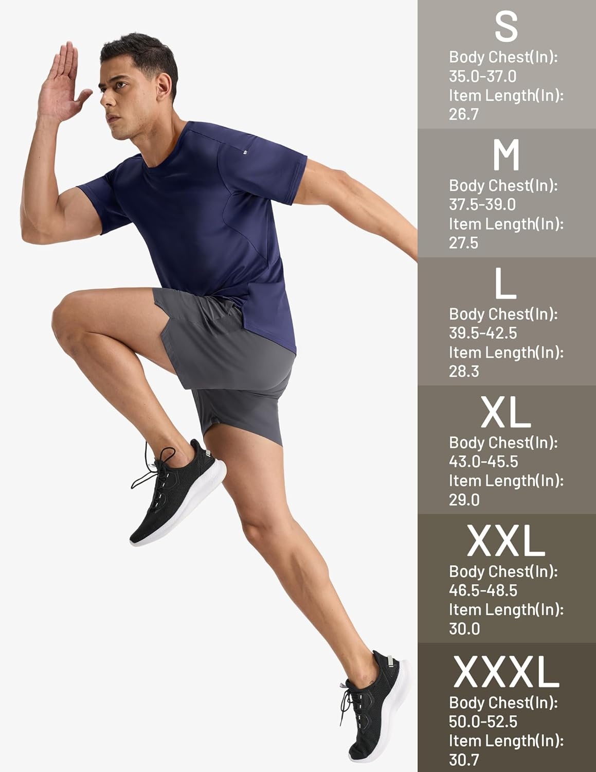 image:imageMIER Mens Dry Fit Running T Shirts Moisture Wicking COOL MAX Short Sleeve Workout Athletic Gym Sports Tee Shirts for MenNavy
