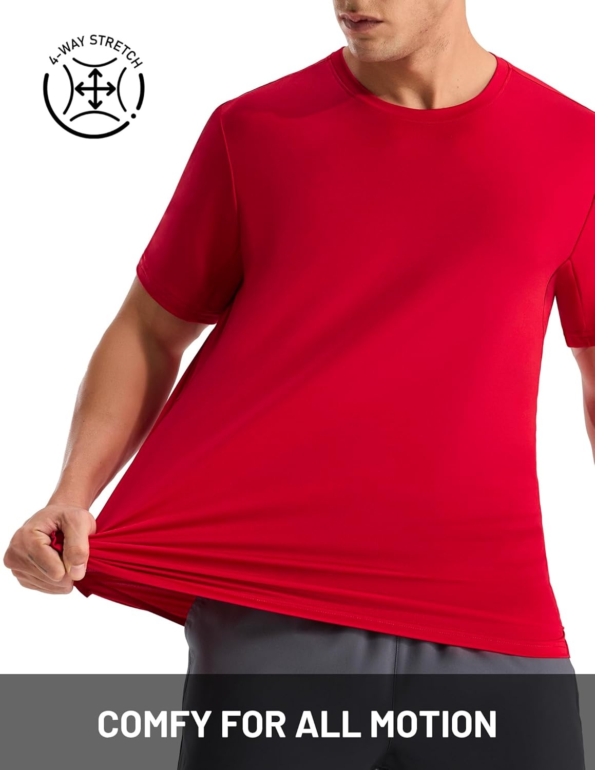 image:imageMIER Mens Dry Fit Running T Shirts Moisture Wicking COOL MAX Short Sleeve Workout Athletic Gym Sports Tee Shirts for MenRed