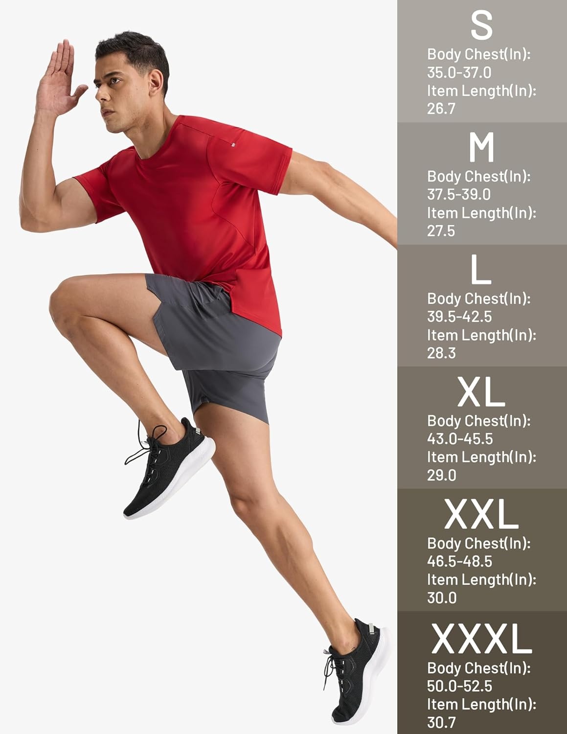 image:imageMIER Mens Dry Fit Running T Shirts Moisture Wicking COOL MAX Short Sleeve Workout Athletic Gym Sports Tee Shirts for MenRed