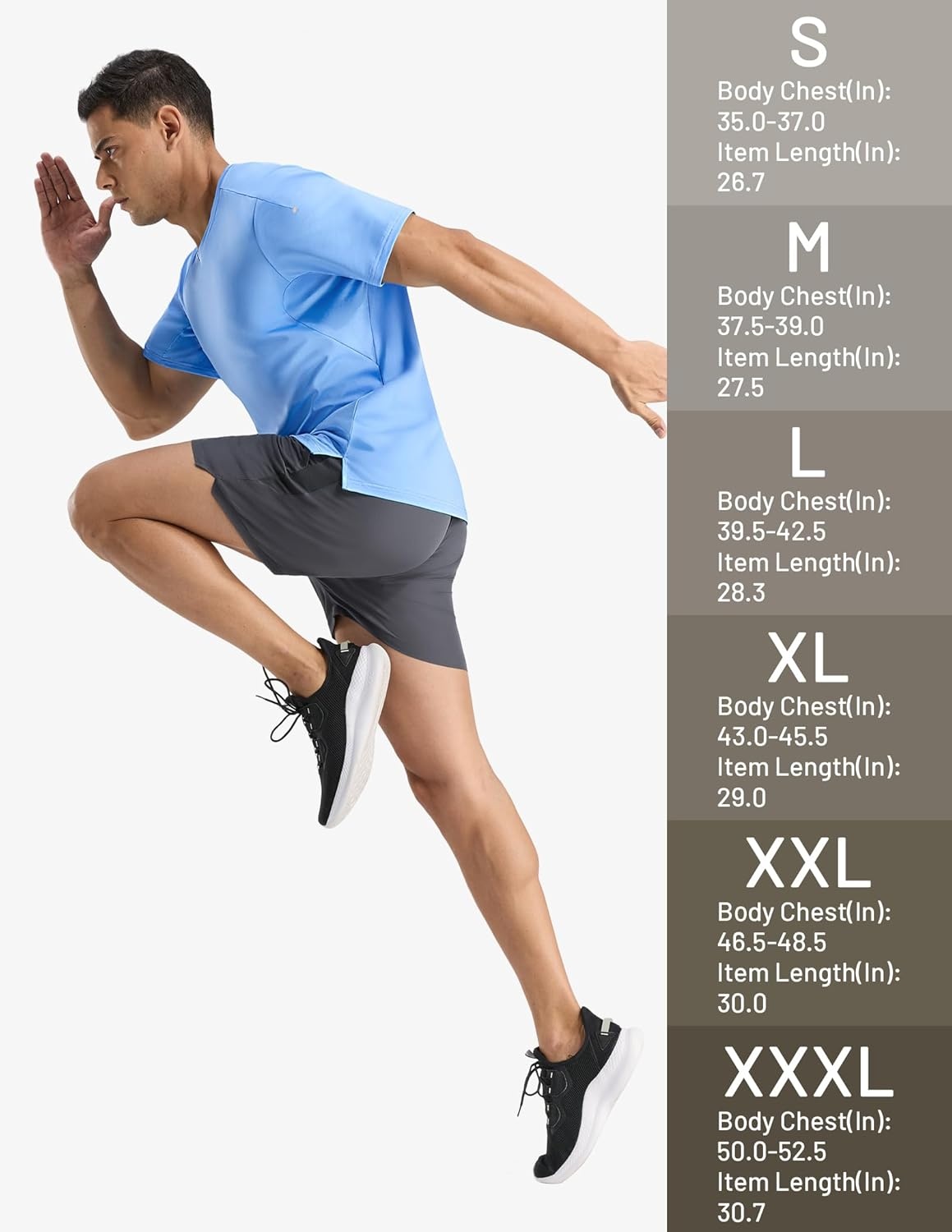 image:imageMIER Mens Dry Fit Running T Shirts Moisture Wicking COOL MAX Short Sleeve Workout Athletic Gym Sports Tee Shirts for MenSky Blue