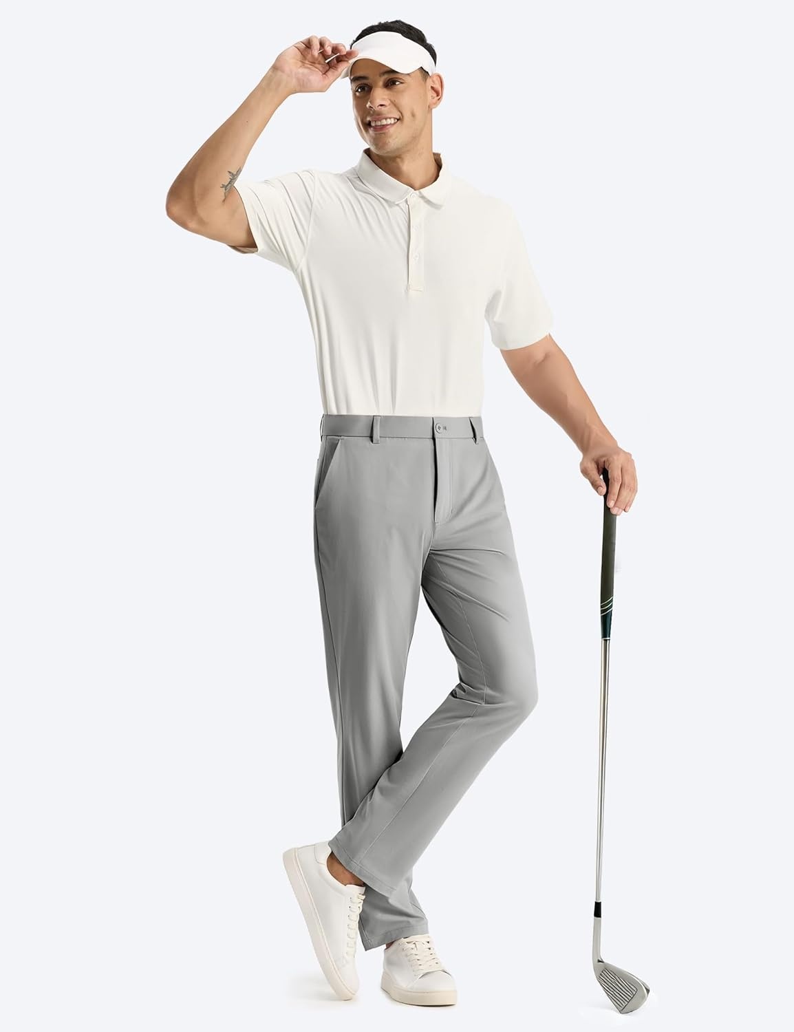 image:imageMIER Mens Golf Pants Lightweight Work Dress Pant 30 Classic Fit Trousers Comfy Slacks for Business Casual with PocketsLight Grey