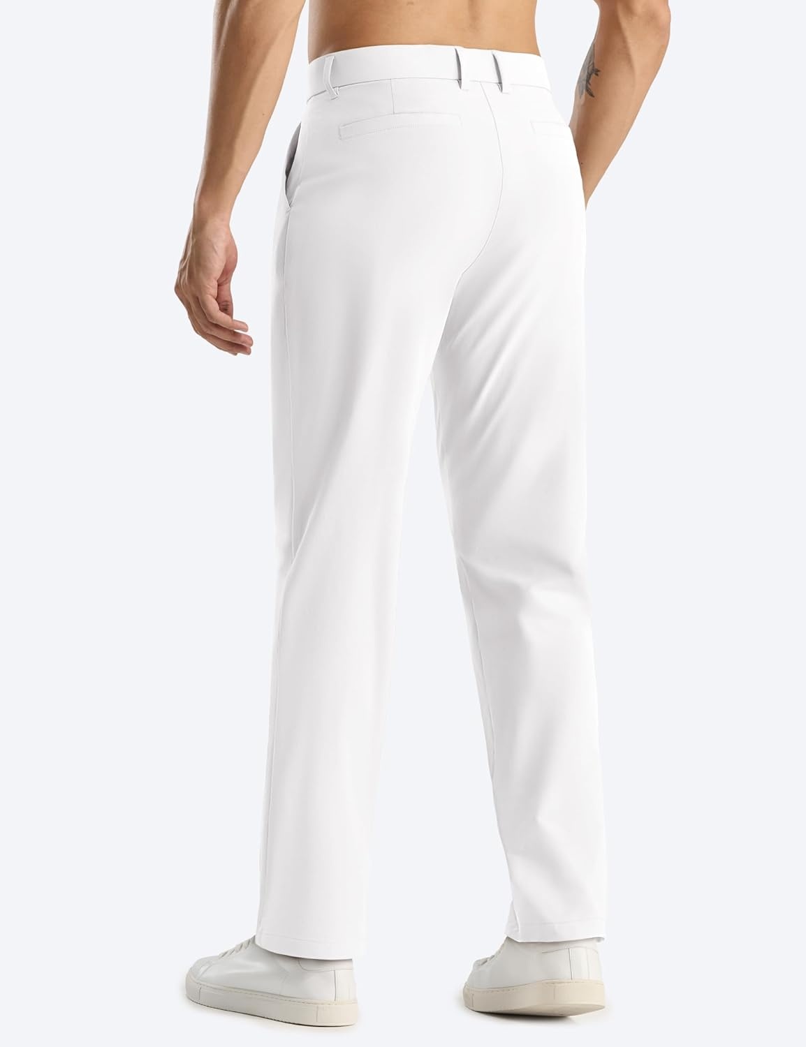 image:imageMIER Mens Golf Pants Lightweight Work Dress Pant 30 Classic Fit Trousers Comfy Slacks for Business Casual with PocketsWhite