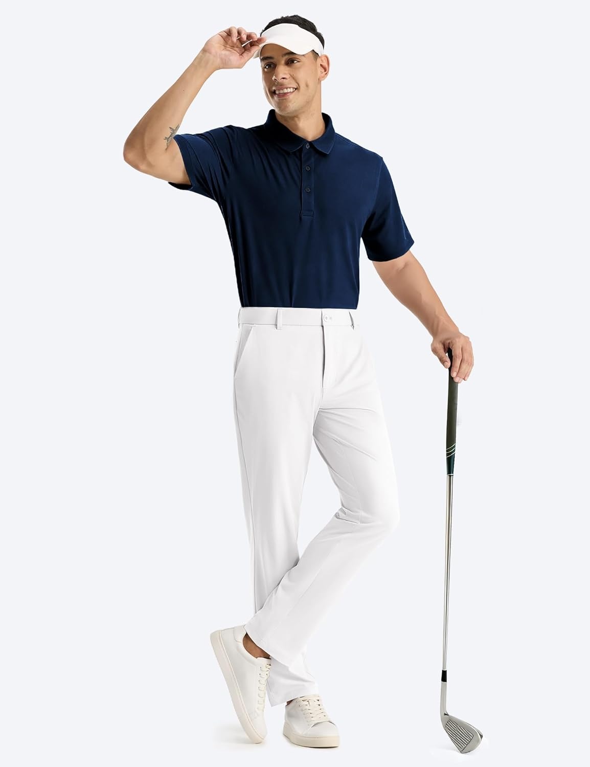 image:imageMIER Mens Golf Pants Lightweight Work Dress Pant 30 Classic Fit Trousers Comfy Slacks for Business Casual with PocketsWhite