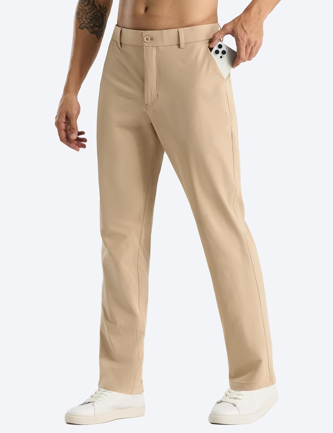 image:imageMIER Mens Golf Pants Lightweight Work Dress Pants 30 Comfy Casual Trousers Anti Pilling for Athletic Khaki 32W x 30L