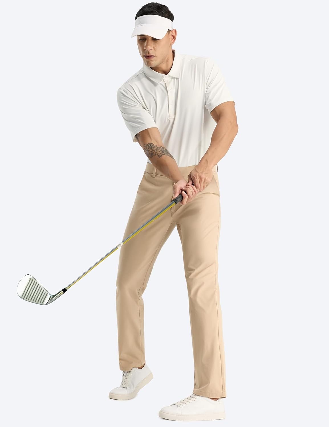 image:imageMIER Mens Golf Pants Lightweight Work Dress Pants 30 Comfy Casual Trousers Anti Pilling for Athletic Khaki 32W x 30L