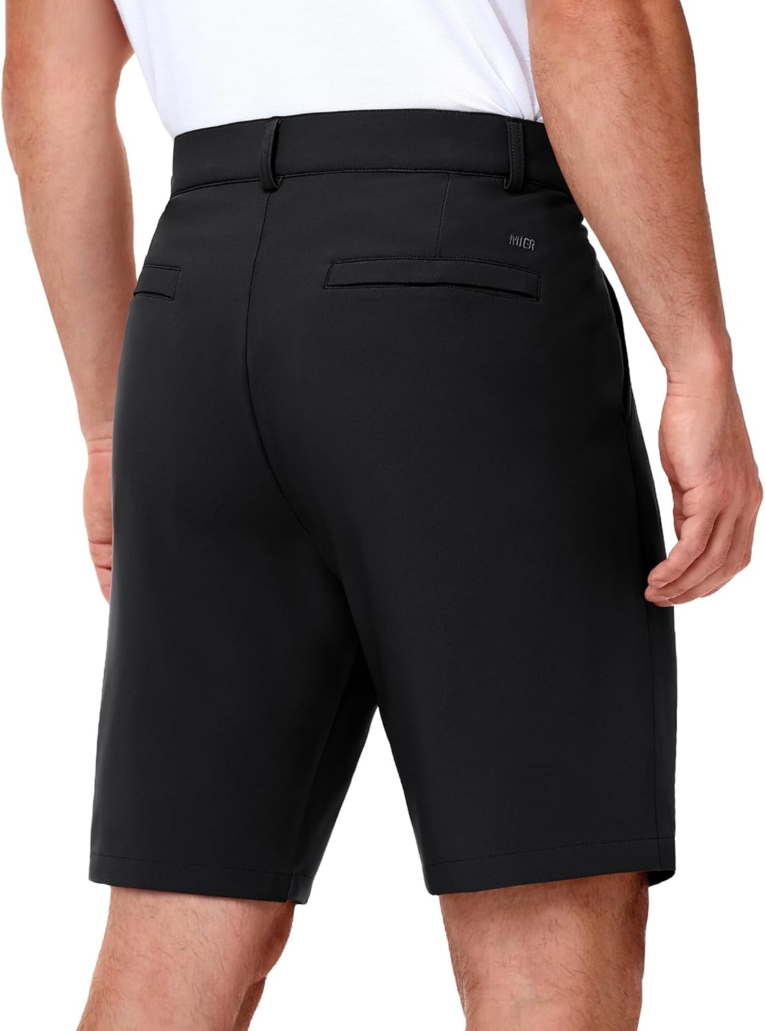 image:imageMIER Mens Golf Shorts 7 9 Stretch Lightweight Work Dress Flat Front Shorts with 4 Pockets for Casual Travel HikingBlack