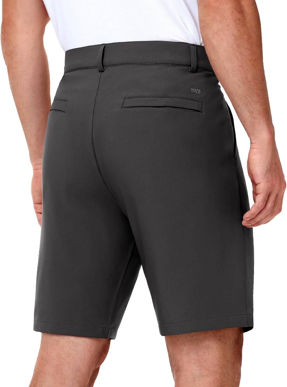 image:imageMIER Mens Golf Shorts 7 9 Stretch Lightweight Work Dress Flat Front Shorts with 4 Pockets for Casual Travel HikingDark Grey