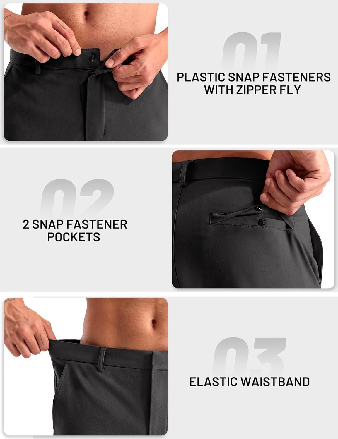 image:imageMIER Mens Golf Shorts 7 9 Stretch Lightweight Work Dress Flat Front Shorts with 4 Pockets for Casual Travel HikingDark Grey