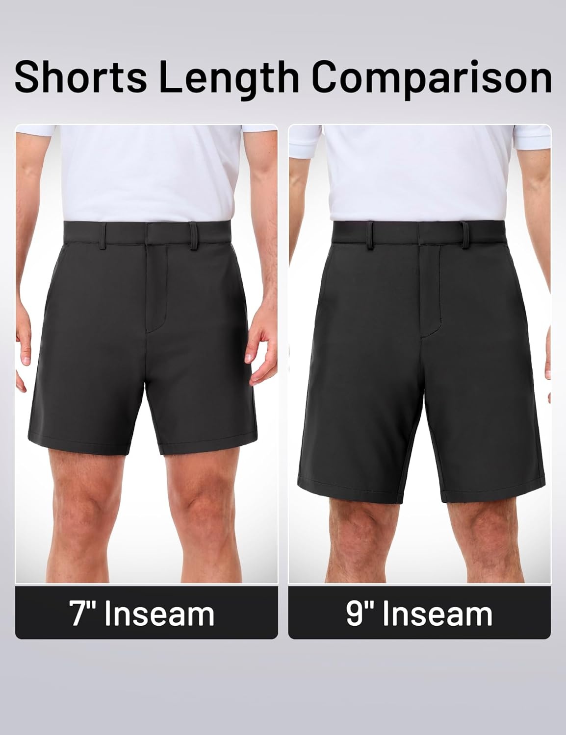 image:imageMIER Mens Golf Shorts 7 9 Stretch Lightweight Work Dress Flat Front Shorts with 4 Pockets for Casual Travel HikingDark Grey