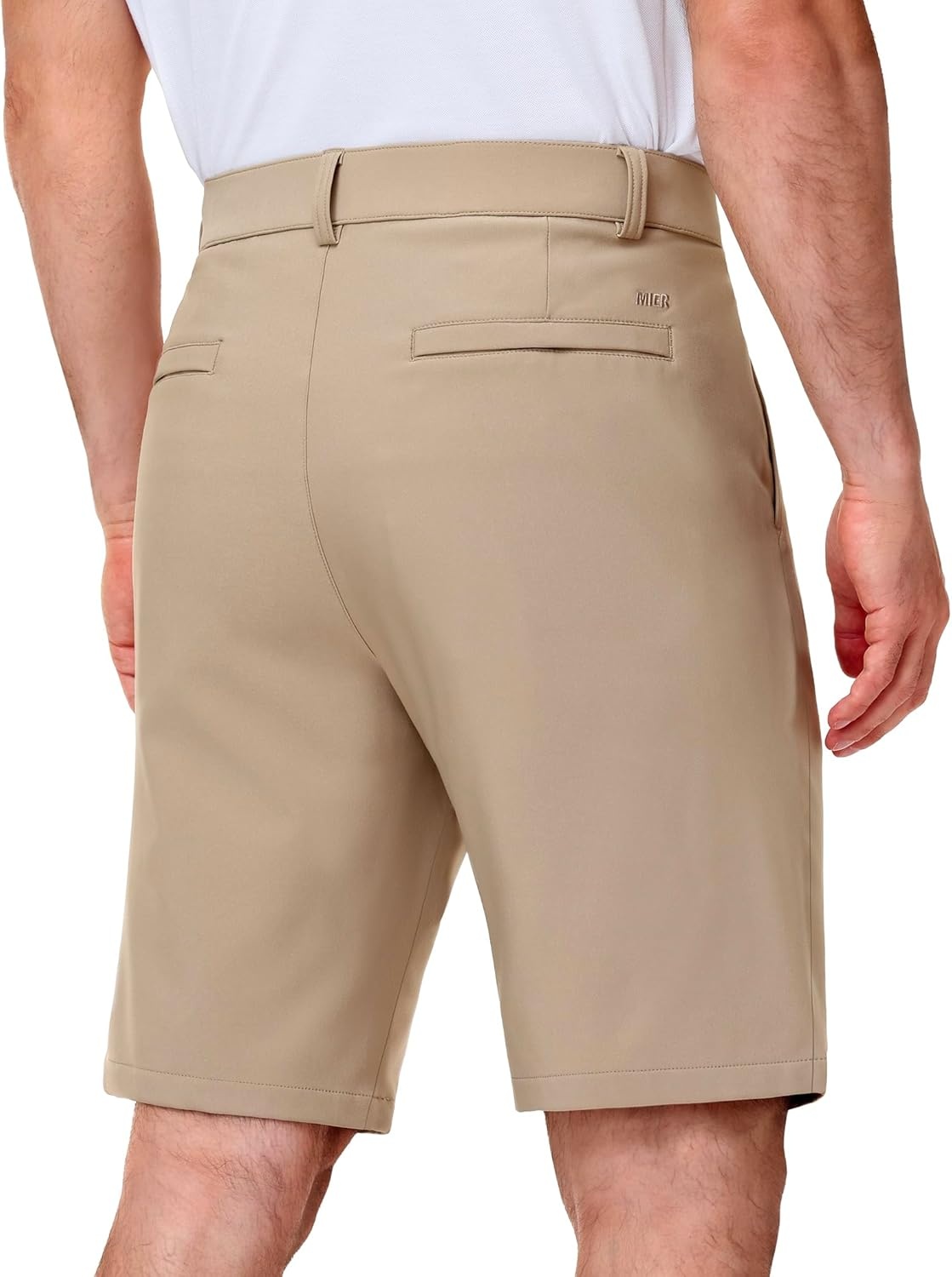image:imageMIER Mens Golf Shorts 7 9 Stretch Lightweight Work Dress Flat Front Shorts with 4 Pockets for Casual Travel HikingKhaki