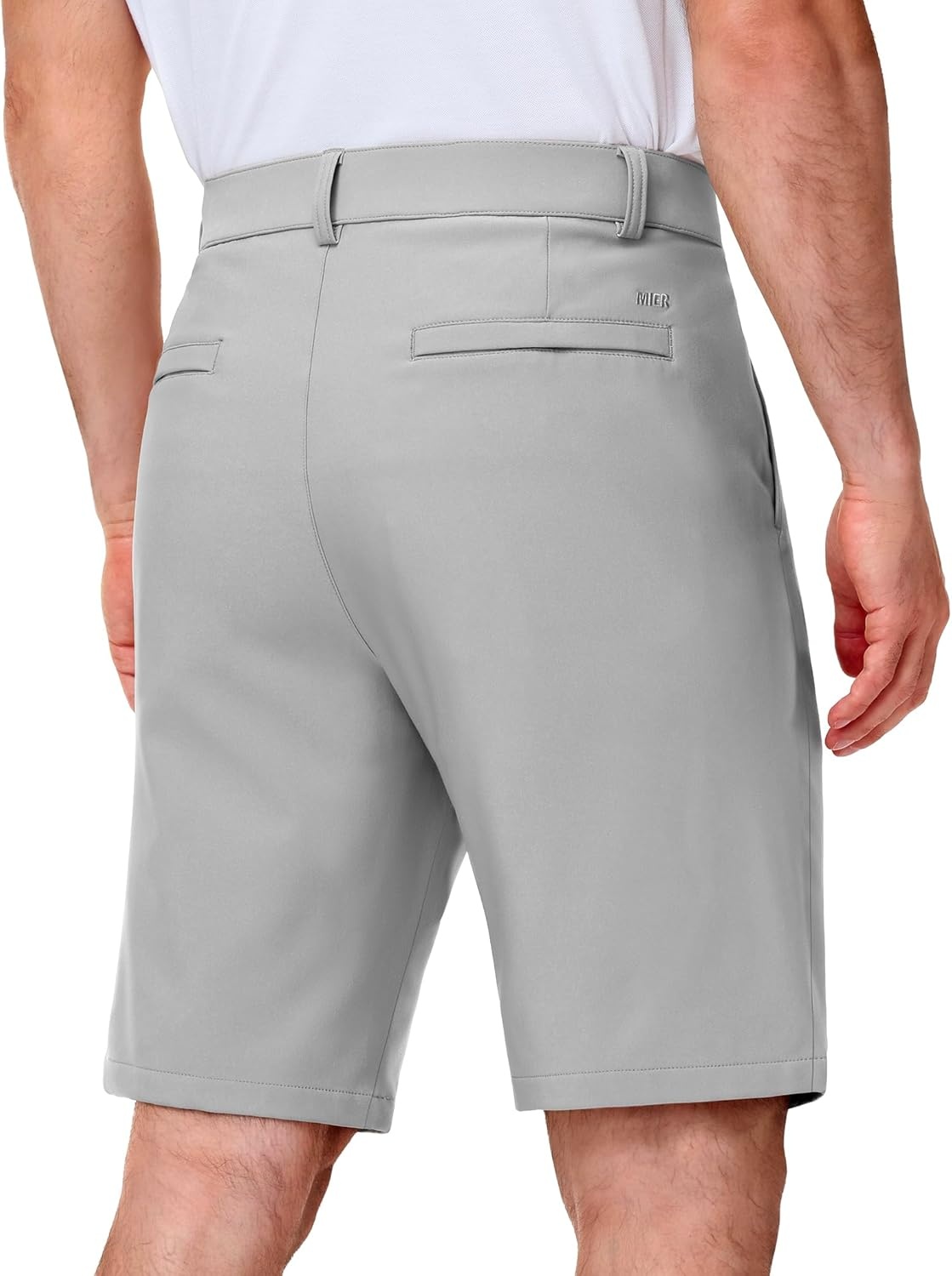 image:imageMIER Mens Golf Shorts 7 9 Stretch Lightweight Work Dress Flat Front Shorts with 4 Pockets for Casual Travel HikingLight Grey