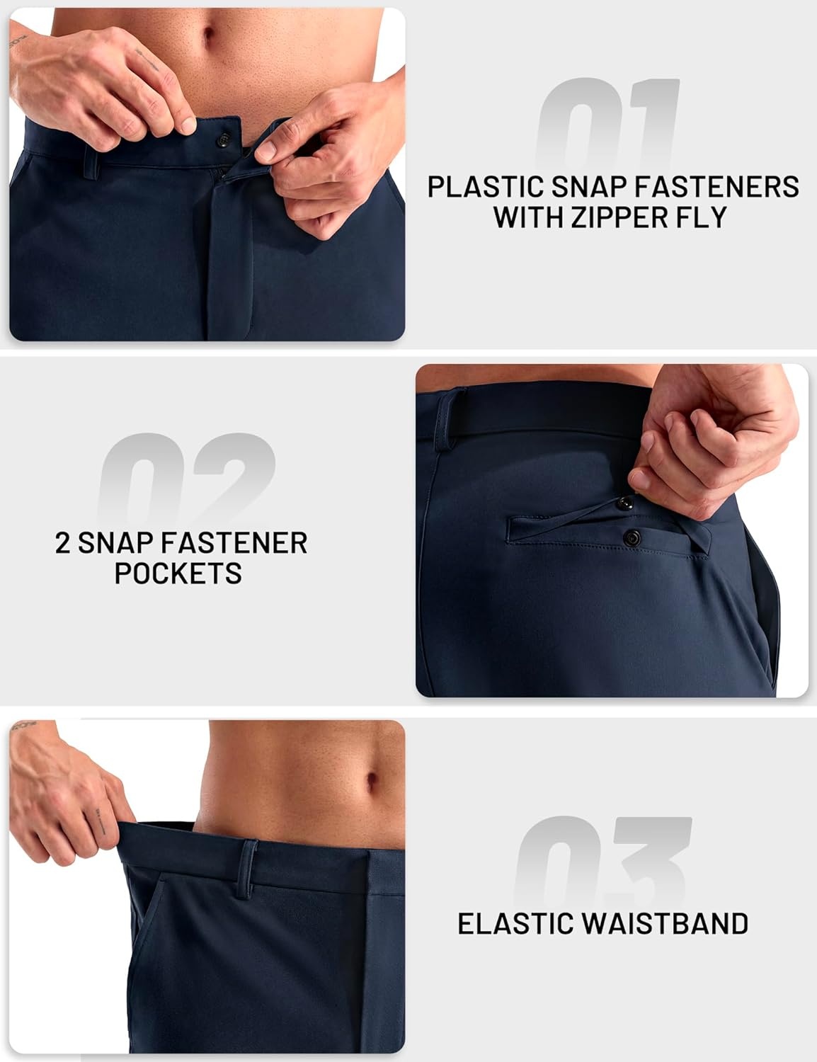 image:imageMIER Mens Golf Shorts 7 9 Stretch Lightweight Work Dress Flat Front Shorts with 4 Pockets for Casual Travel HikingNavy