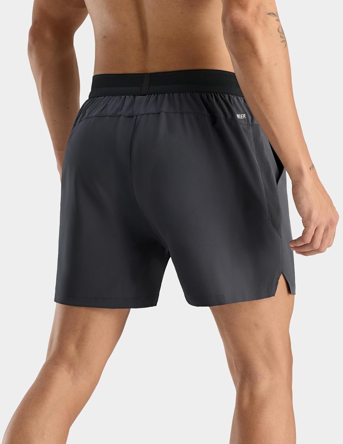 image:imageMIER Mens Quick Dry Athletic Running Shorts with Pockets ExtraLight Workout Gym Sports Active Shorts for Men5 Inch InseamDark Grey
