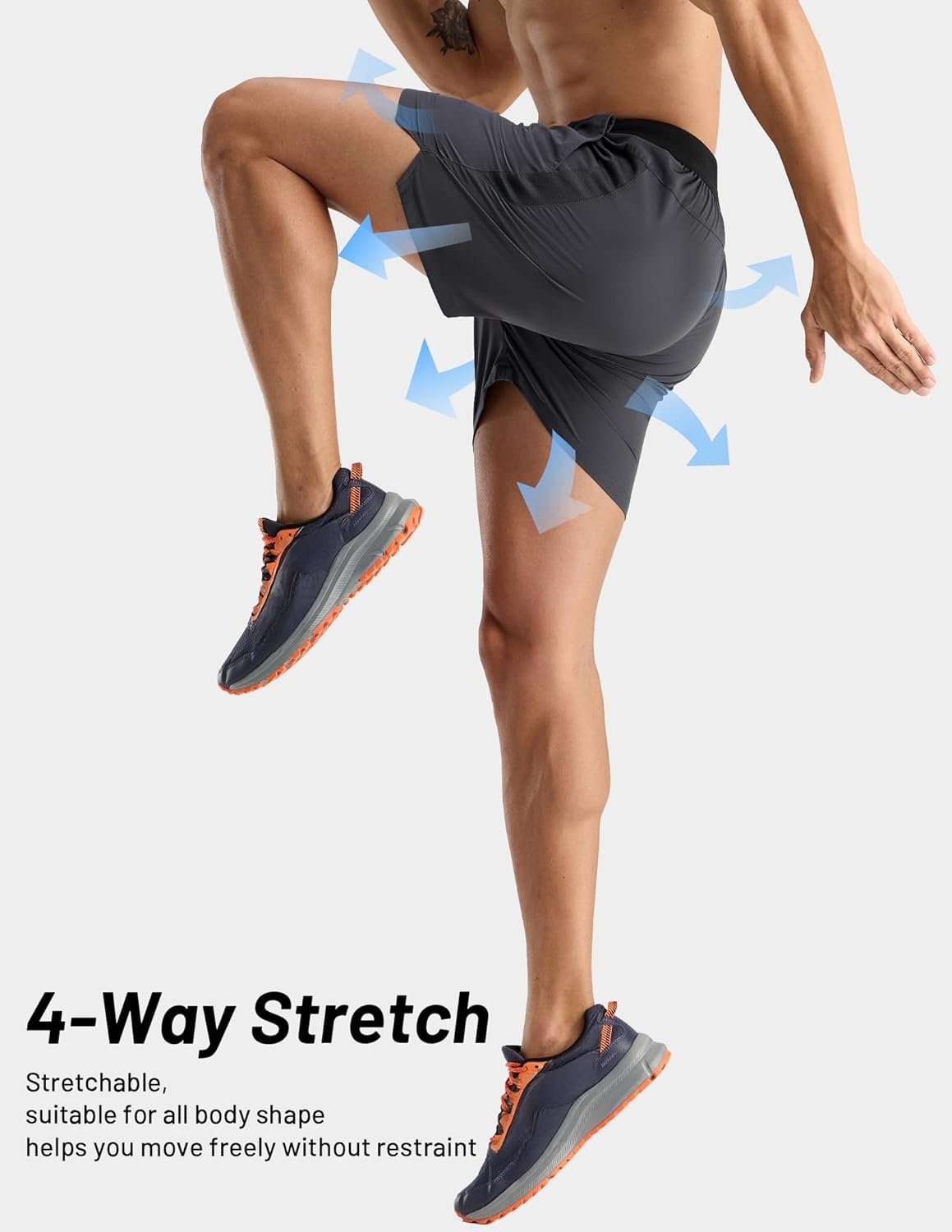 image:imageMIER Mens Quick Dry Athletic Running Shorts with Pockets ExtraLight Workout Gym Sports Active Shorts for Men5 Inch InseamDark Grey