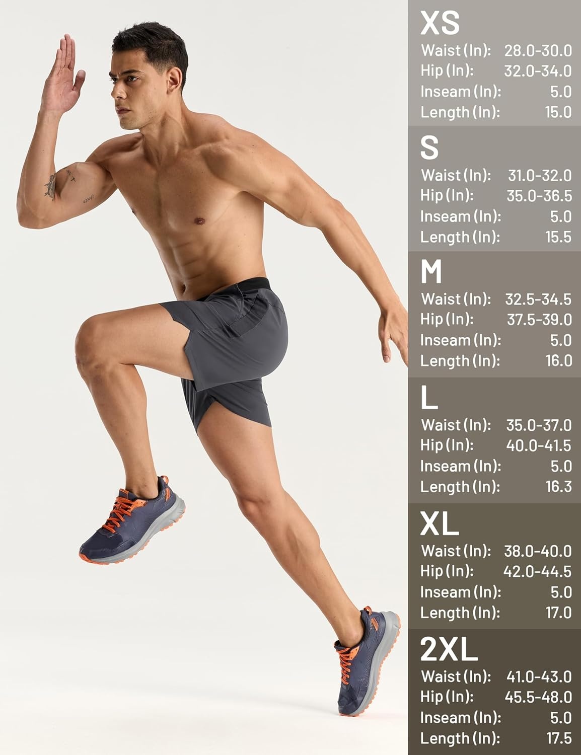 image:imageMIER Mens Quick Dry Athletic Running Shorts with Pockets ExtraLight Workout Gym Sports Active Shorts for Men5 Inch InseamDark Grey