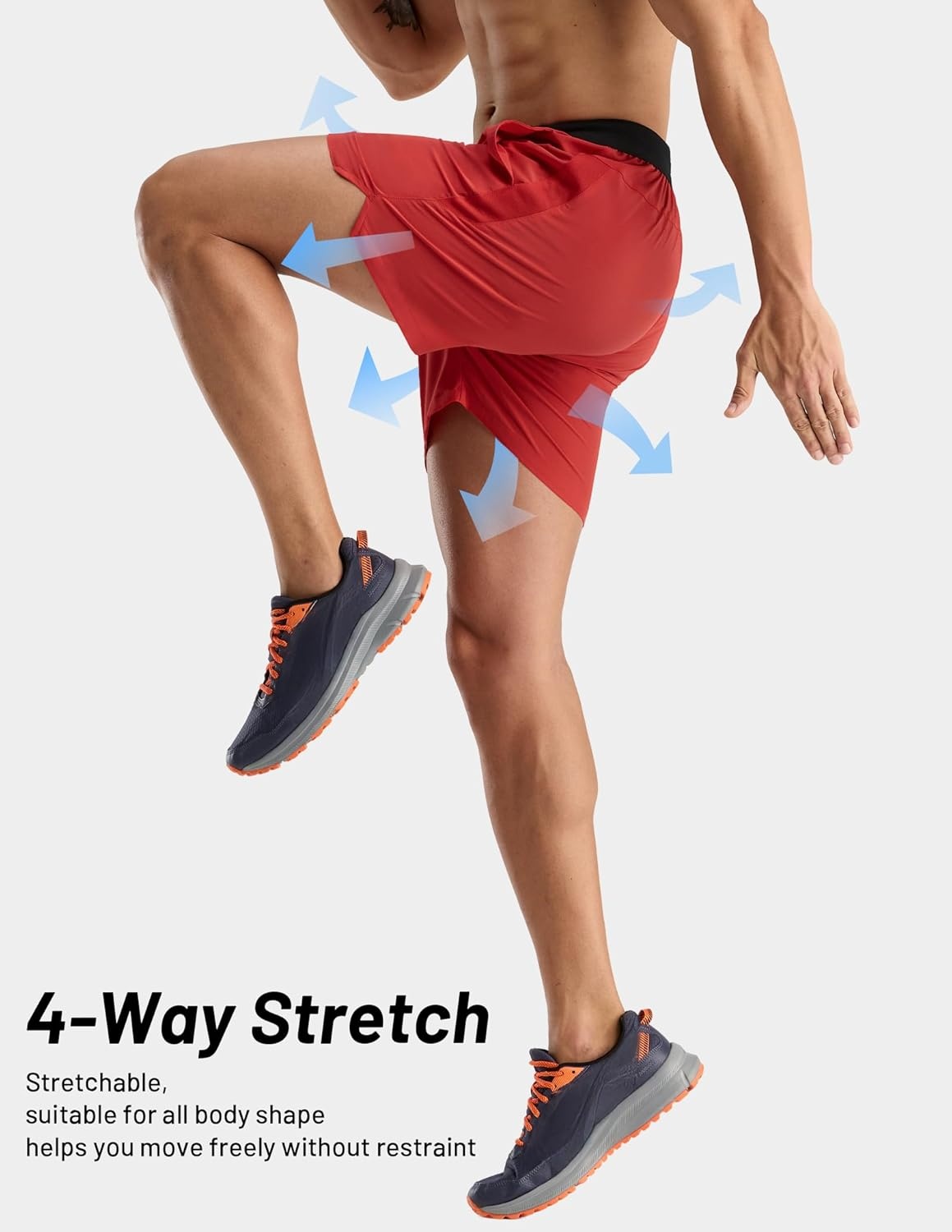 image:imageMIER Mens Quick Dry Athletic Running Shorts with Pockets ExtraLight Workout Gym Sports Active Shorts for Men5 Inch InseamRed
