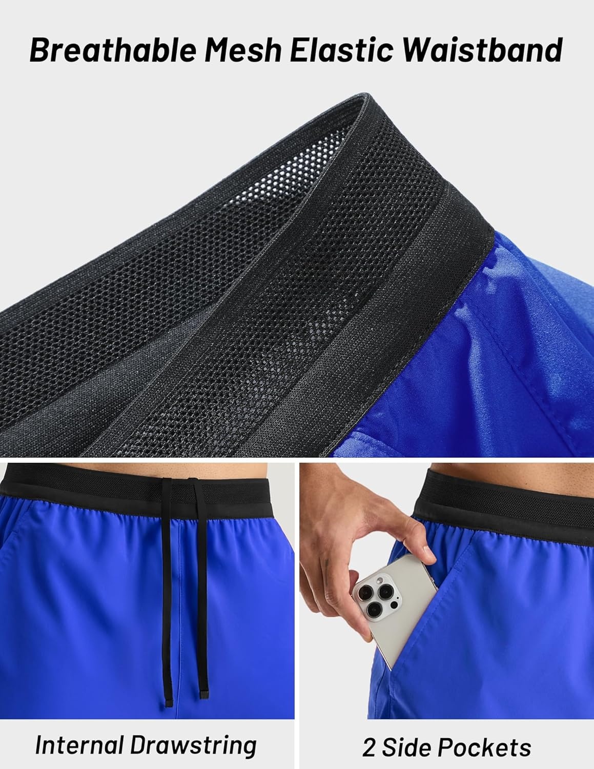 image:imageMIER Mens Quick Dry Athletic Running Shorts with Pockets ExtraLight Workout Gym Sports Active Shorts for Men5 Inch InseamRoyal Blue