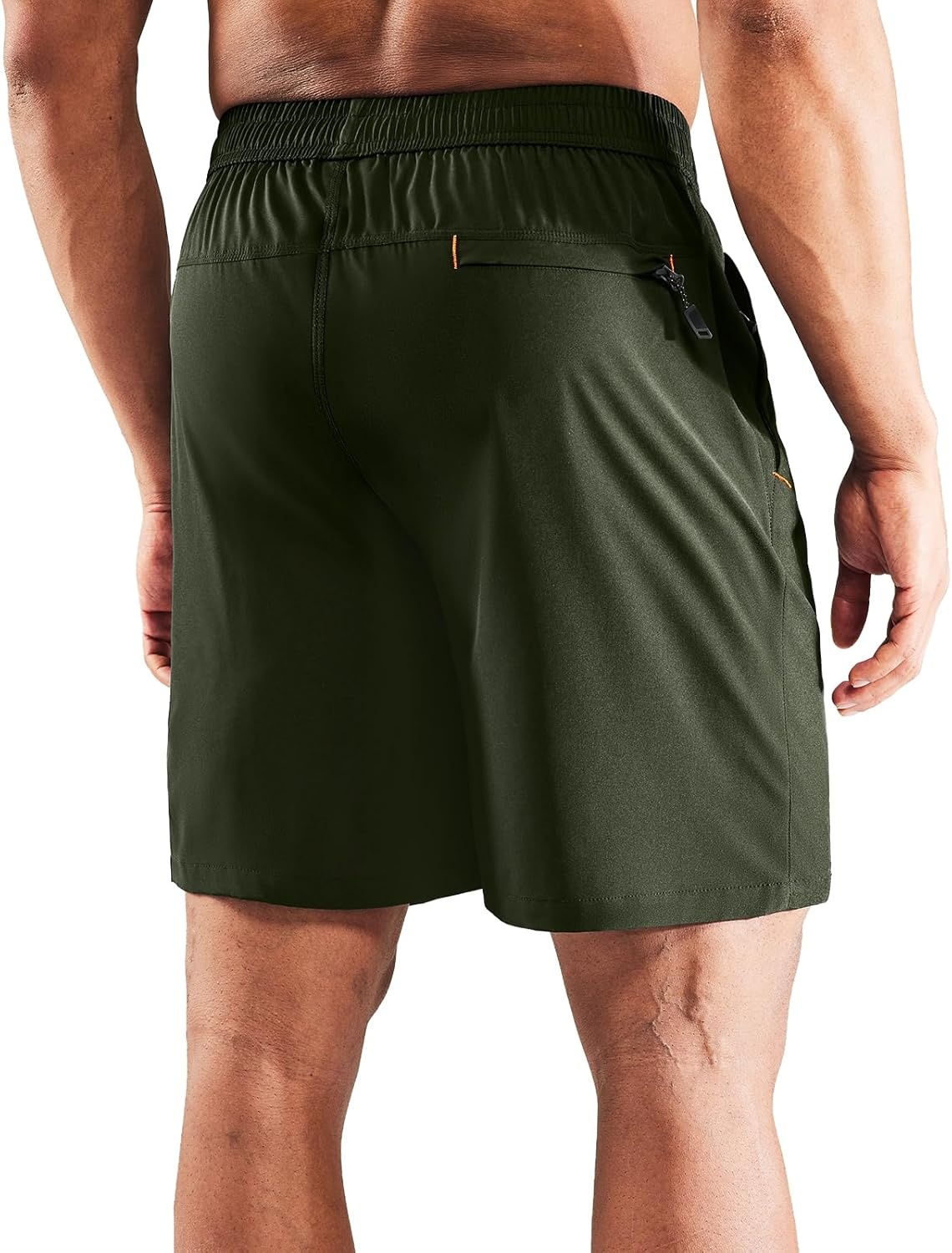 image:imageMIER Mens Quick Dry Running Shorts with Zipper Pocket Elastic Waist Athletic Workout Exercise ShortsArmy Green