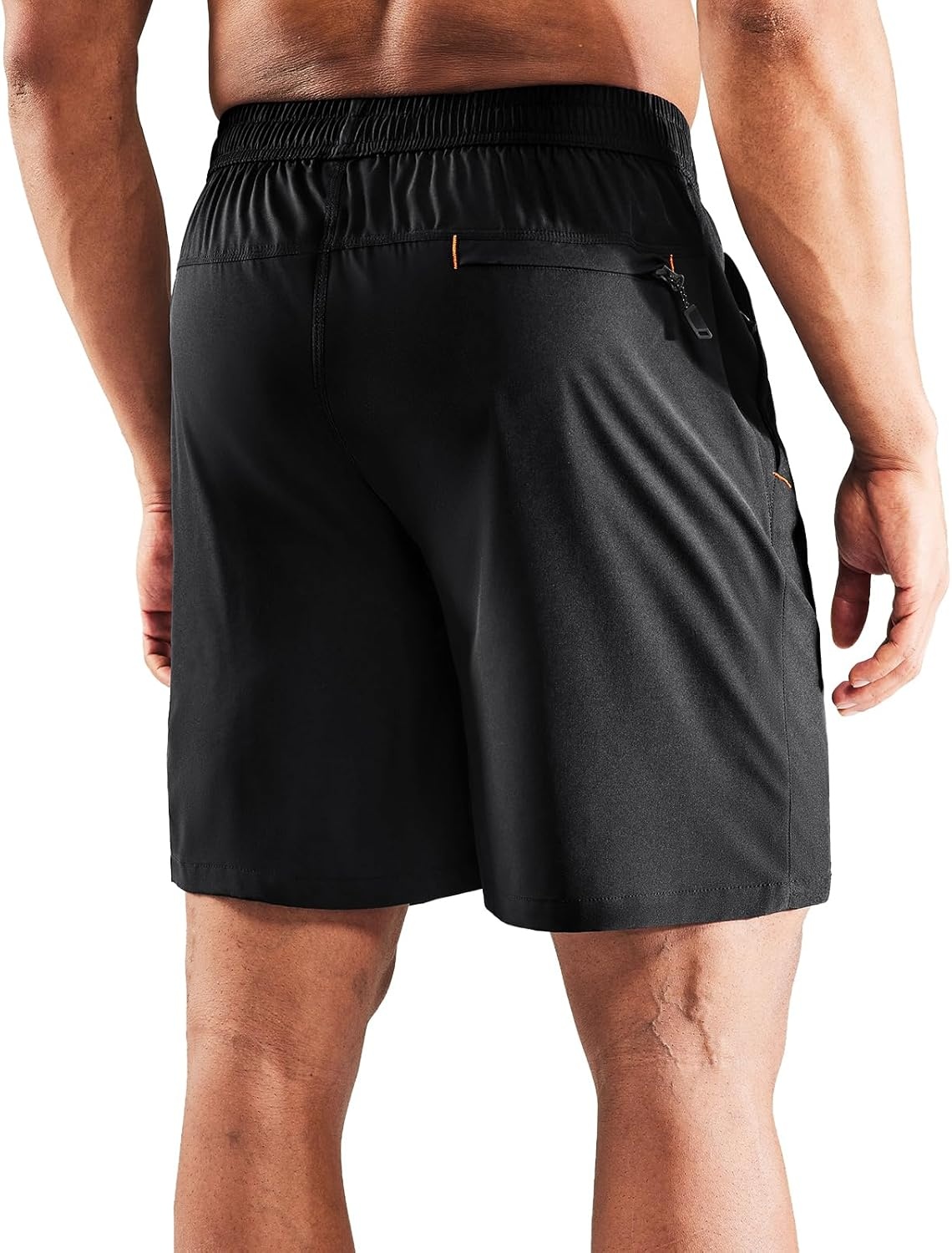 image:imageMIER Mens Quick Dry Running Shorts with Zipper Pocket Elastic Waist Athletic Workout Exercise ShortsBlack