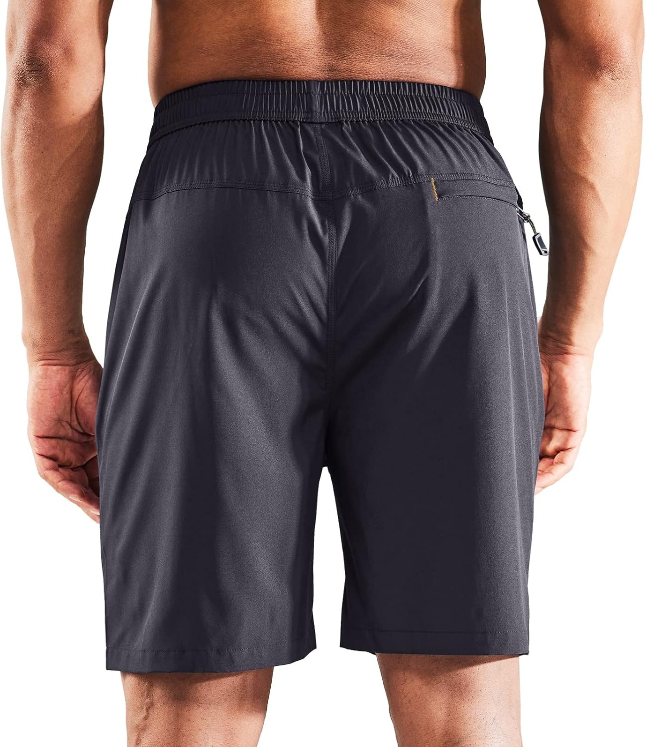 image:imageMIER Mens Quick Dry Running Shorts with Zipper Pocket Elastic Waist Athletic Workout Exercise ShortsBlackdark Grey